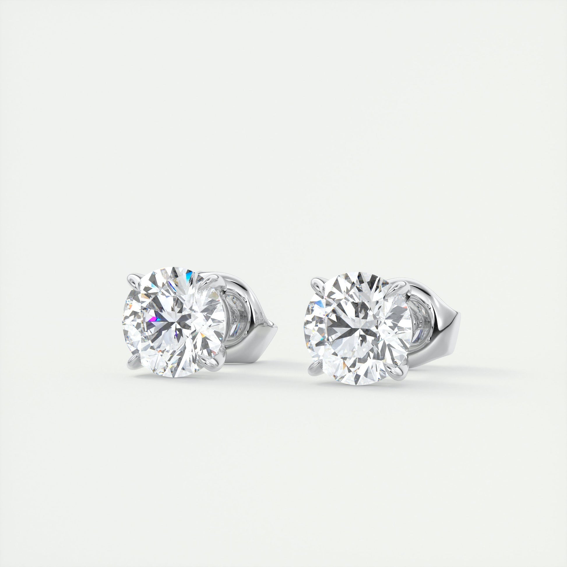 1.0 CT Round Solitaire CVD G/VS Diamond Earrings 2