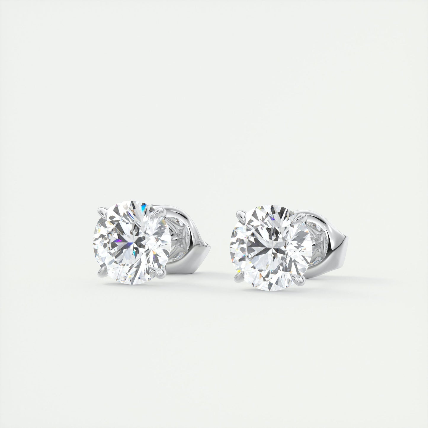 1.0 CT Round Solitaire CVD G/VS Diamond Earrings 1