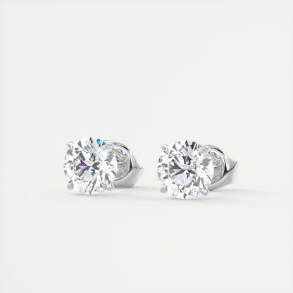 1.0 CT Round Solitaire CVD G/VS Diamond Earrings 1