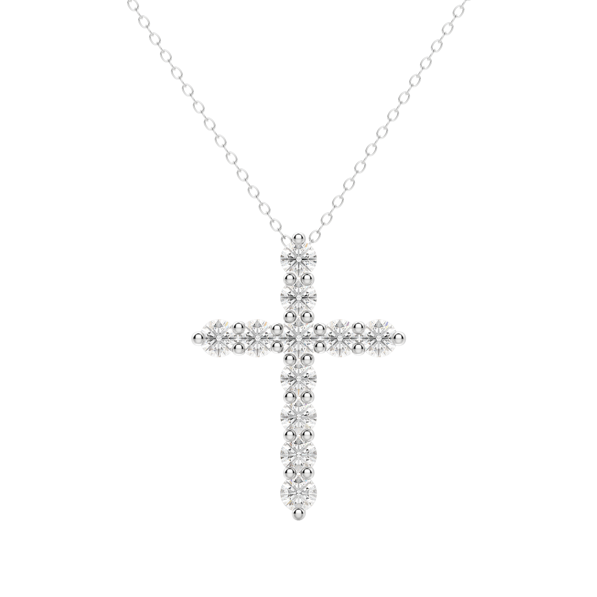 0.17 CT Round Cut Cross Pendant Moissanite Diamond Necklace 3