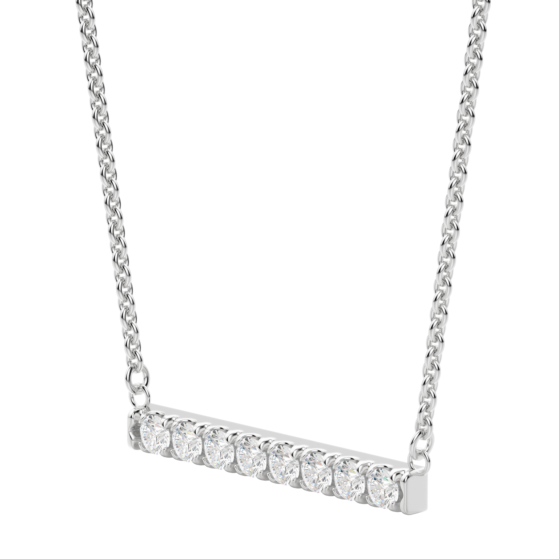 0.24 CT Round Cut Bar Necklace Moissanite Diamond Necklace 3