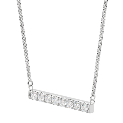 0.24 CT Round Cut Bar Necklace Moissanite Diamond Necklace 3