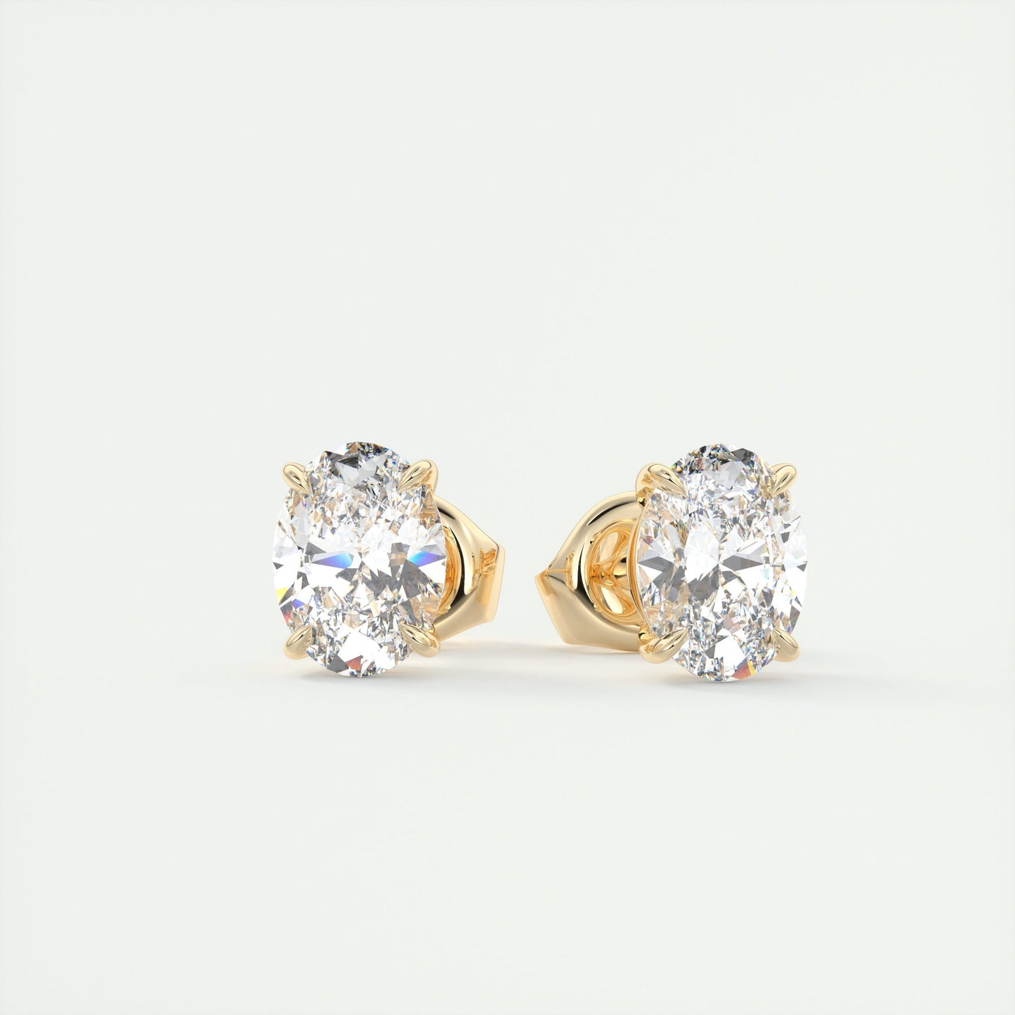 1.0 CT Oval Solitaire CVD G/VS Diamond Earrings 5