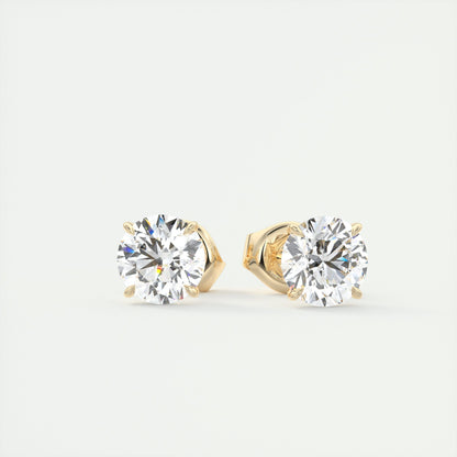 1.0 CT Round Solitaire CVD G/VS Diamond Earrings 9