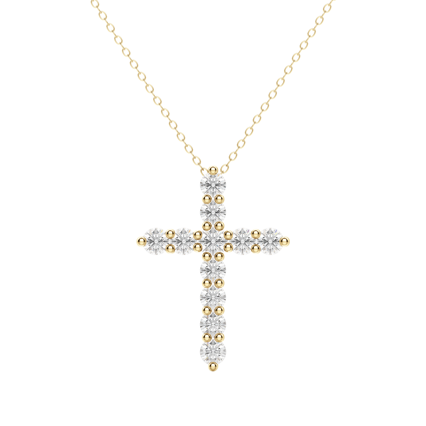 0.17 CT Round Cut Cross Pendant Moissanite Diamond Necklace 5