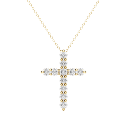 0.17 CT Round Cut Cross Pendant Moissanite Diamond Necklace 5